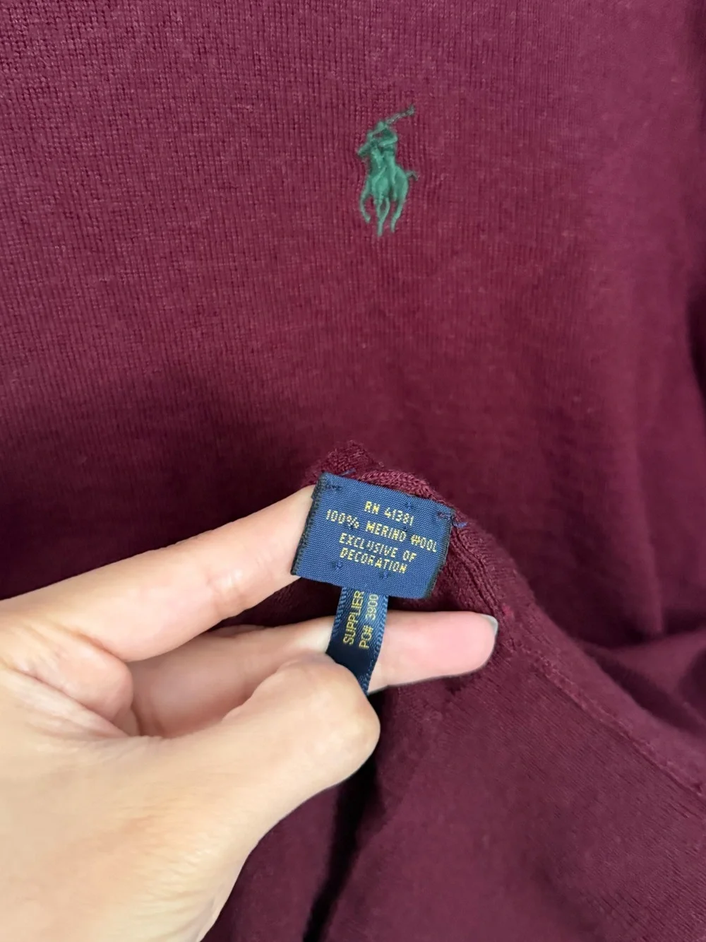 Polo Ralph Lauren Women’s Medium Sweater Merino Wool Slim Fit Burgundy Maroon